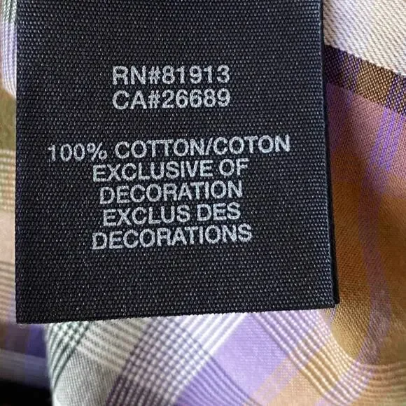 Robert Graham Freshly Laundered Shirt Men XXL Purple Plaid Embroidered Button Up - Picture 8 of 12